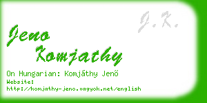 jeno komjathy business card
