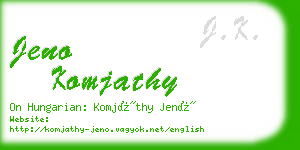 jeno komjathy business card